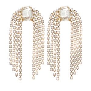4 Row Pearl Chain Earrings